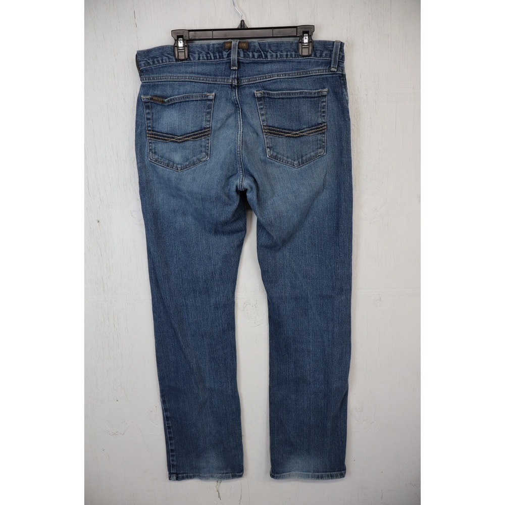 Mens Ariat M5 Straight Fit Leg Size 34x34 Cotton Denim Jeans Blue Workwear - Picture 2 of 11